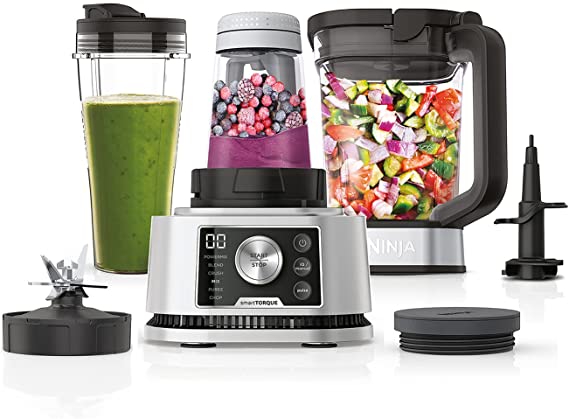 Ninja Foodi Nutri Blender [CB350UK] 3-in-1 Power Nutri Blender, Auto-iQ Technology, 1200W Smart Torque Motor, 2.1L Jug, 700 ml Cup and 400 ml Bowl