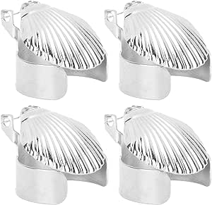 Fdit Extincteur Automatique de Bougies à Motif de Coque en Métal, 4 Pièces, Large Application pour Les Bougies, Sûr et Durable (Silver)