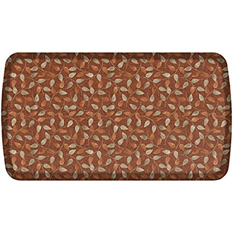 GelPro Elite Premier Anti-Fatigue Kitchen Comfort Floor Mat, 20x36", New Leaves Amber Stain Resistant Surface with therapeutic gel and energy-return foam for health & wellness