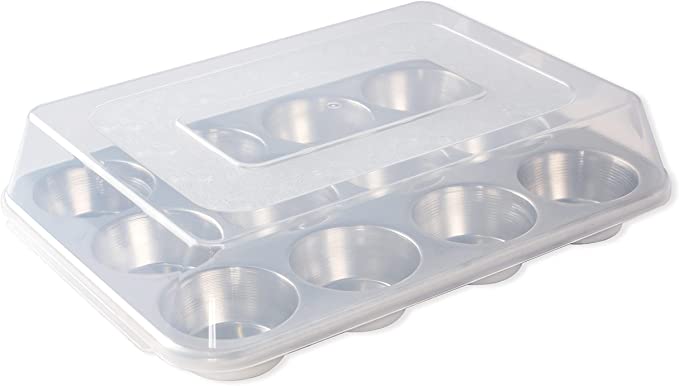 Nordic Ware Naturals 12 Cavity Muffin Pan with High-Domed Lid