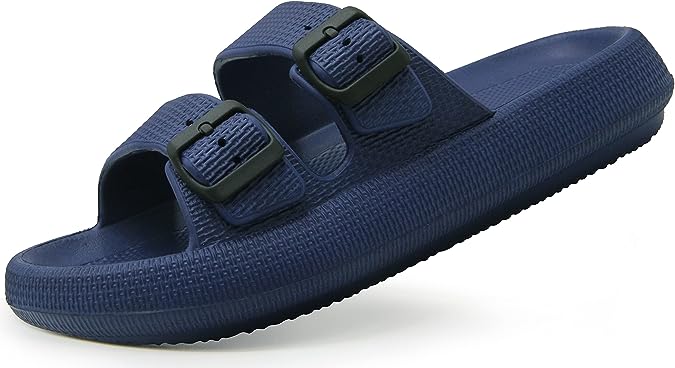 Weweya Sandals for Women and Men - Pillow Slippers - Double Buckle Adjustable Slides - EVA Flat Sandals