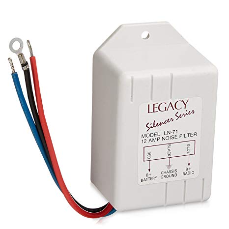 Legacy Noise Suppressor - Rated 12 Amps Power and Reduces or Eliminates Engine Interference - Compatible with Receiver, Equalizers and Amplifiers for Car Stereos - LN71