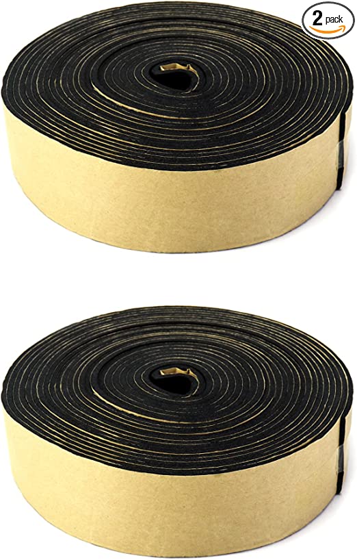 QWORK Pipe Wrap Insulation, 2Pack Waterproof Foam Insulation Tape Adhesive for Hot or Cold Pipes, 33 Ft Long x 2 Inch Wide x 1/8 Inch Thick