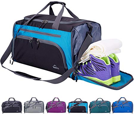 Venture Pal Packable Sports Gym Bag with Wet Pocket & Shoes Compartment Travel Duffel Bag for Men and Women