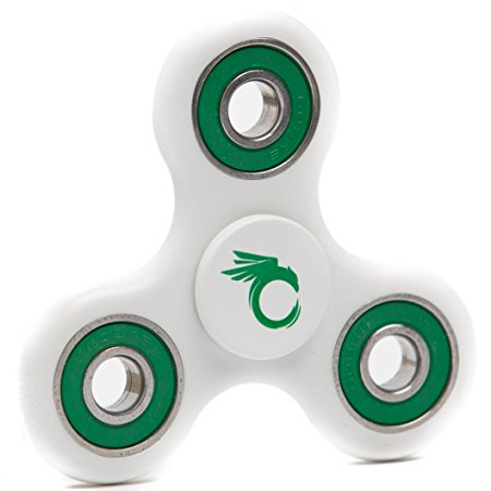 Tri Spinner Fidget Toy for ADHD - Stress and Anxiety Relief - EDC Office Toy, Super Fast Long Spins - Premium Stainless Steel R188 Center, Injection Molded (Non-3D) - White