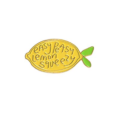 andy coolBrooch Cartoon Lemon Enamel Letters Brooch Fruit Pin Backpack Decor Clothing Decoration Jewellery Dress Ornament Useful and Practical