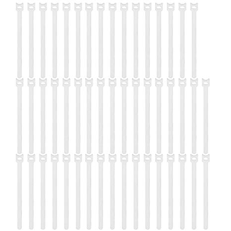 Pasow 50pcs Reusable Fastening Adjustable Cable Ties Wire Management (8 Inch, White)