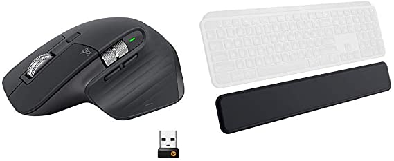 Logitech MX Master 3 Advanced Wireless Mouse - Graphite Bundle with Logitech MX Palm Rest