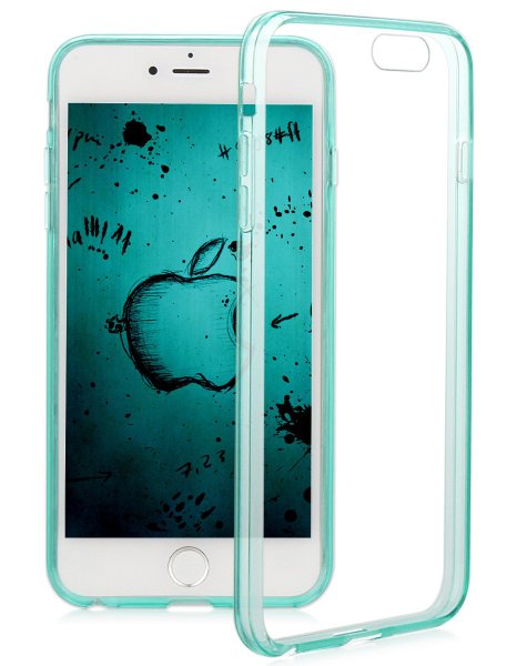 iXCC Crystal Series Apple iPhone 6 Plus6s Plus Protective Slim Cover Case with Transparent Clear PC Hard Back Plate and Soft TPU Gel Bumper - Mint
