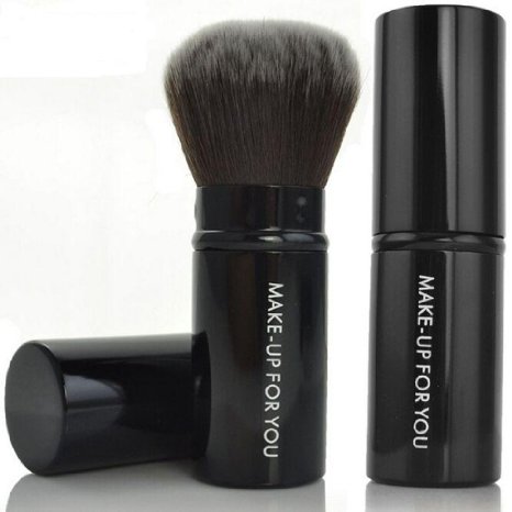 Premium Retractable Kabuki Makeup Brush - Blush Brushes Great for Blending Liquid, Cream & Mineral Cosmetics or Translucent Powder - 1piece