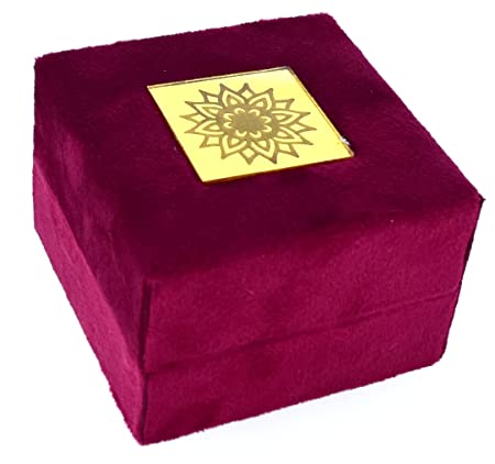 Moon Jewellery Box with LED Light for Ring (3.0 x 3.0) Pink Velvet