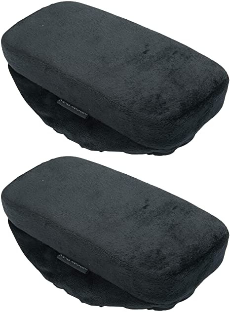 Mind Reader ARMREST2-BLK Rest Chair Air Plane, Ergonomic, Elbow Pillows, Arm Support Forearm Pressure Relief Soft Cushion, Everyday Use for Office, Car, Home-Set of 2, Black