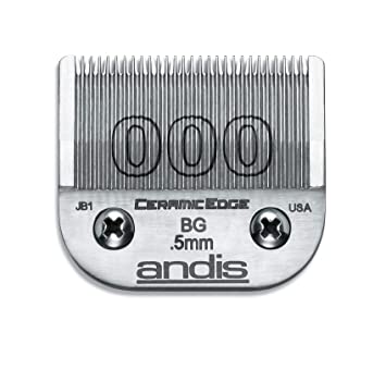 Andis 64480 CeramicEdge Carbon-Infused Steel Clipper Graduation For Close Cutting, Size 000, 1/50-Inch Cut Length