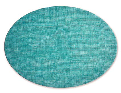 modern-twist Linen Print Placemat 100% plastic free silicone, tabletop, dining, decoration, modern design, Oval, Seafoam