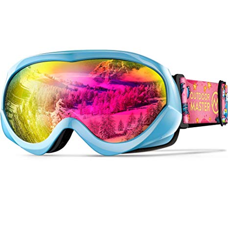 OutdoorMaster Kids Ski Goggles - Helmet Compatible Snow Goggles for Boys & Girls with 100% UV Protection