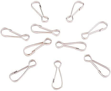 Airssory 100 Pcs Iron Metal Key Clip Spring Snap Clasp Finding Calabash Shape Hook Loaded Keyring Clasps for Keychain Purse Hardware - 32mm(1.26 in)