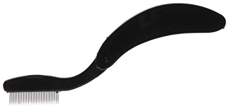 Olpchee Professional Portable Folding Eyelash Comb Eyebrow Comb Metal Teeth Makeup Brushes Tool for Define Lash & Brow Black