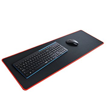 LIEBIRD Extended Xxl Gaming Mouse Pad - Portable Large Desk Pad for Laptop - Non-slip Rubber Base (BLACK-35.4"x11.8")
