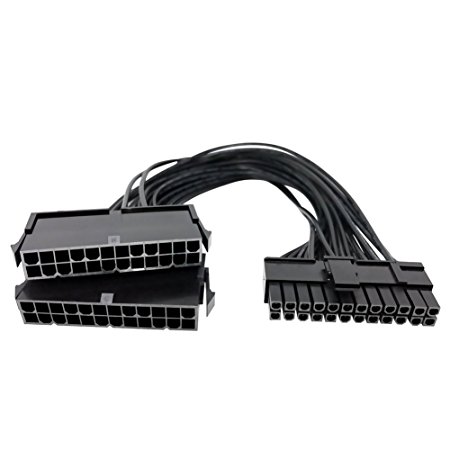 24-Pin Dual ATX Power Extension Cable 11.8 Inch/PSU Power Supply Adapter Cable