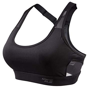 Infinite Role Women's Sports Bra, Seamless High Impact Racerback Yoga Bra Full Support Activewear with Removable Pads