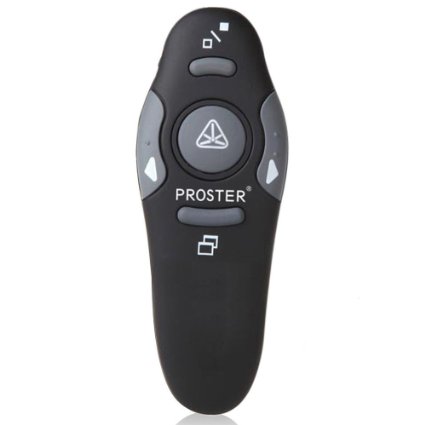Wireless Presenter, Proster 2.4GHz Wireless USB PowerPoint PPT Presenter Remote Control with Red Pointer for Teaching, Presentations, Speech, School Assemblies and etc