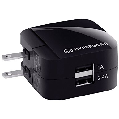 HyperGear 3.4 and Dual USB Wall Charger with Foldable Plug, works with any USB Device such as the iPhone X / 8 / 7 / 7 Plus / 6s / 6s Plus, iPad Pro / Air 2 / mini 3 / mini 4, Samsung S4/ S5