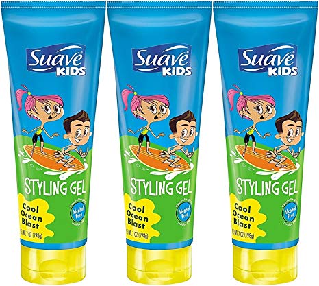 Suave Kids Styling Gel, Cool Ocean Blast, 7 Ounce (Pack of 3)