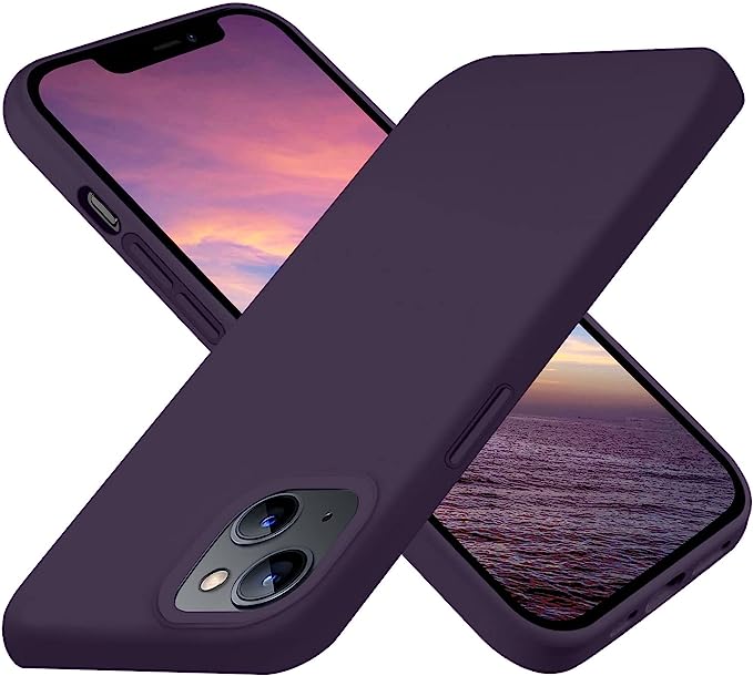 Ownest Compatible for iPhone 13 Case and iPhone 14 Case 6.1 Inch with Slim Silicone Shockproof Protective Phone Case for iPhone 13/iPhone 14 with [Soft Touch Microfiber Lining]-Mulberry Purple