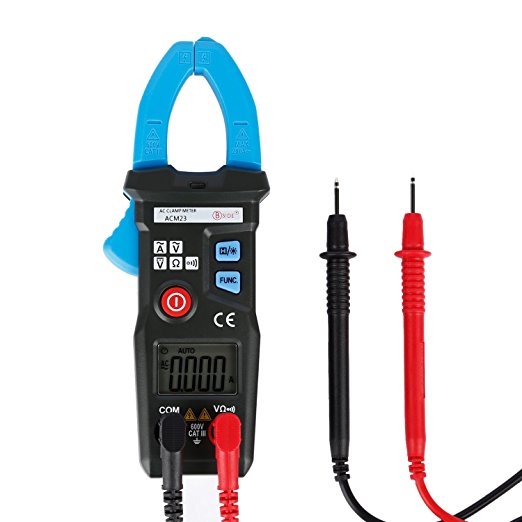 LESHP Digital Clamp Meter, Autoranging Multimeter with Voltage, AC Current and Resistance Test, Test Leads Tester