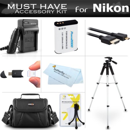 Essential Accessories Kit For Nikon COOLPIX P900, P610, P600, B700 Wi-Fi Digital Camera Includes Replacement (2200maH) EN-EL23 Battery   Ac/Dc Charger   Micro HDMI Cable   Case   57" Tripod   More