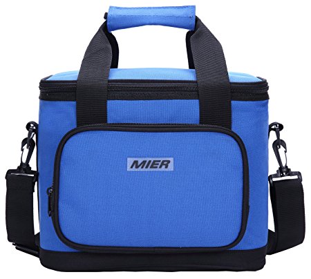 MIER 16 Can Large Insulated Lunch Bag for Women and Men, Soft Leakproof Liner, Navy Blue