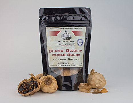 Whole Black Garlic - 2 Bulbs (2.54 oz) - Kosher Certified