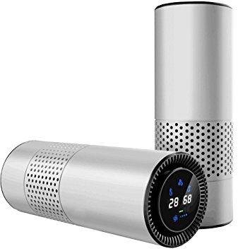 True HEPA Filter Air Purifier with Gesture Control,Removing Smoking Dust Pollen and Bad Odors,Perfect for Car Office Desktop and Bedroom(Silver)
