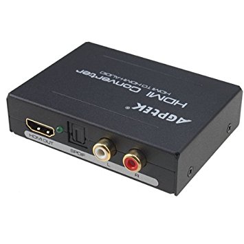 AGPtek® HDMI to HDMI   SPDIF   RCA L / R Audio Extractor Converter (HDMI Input, HDMI  Audio Output)