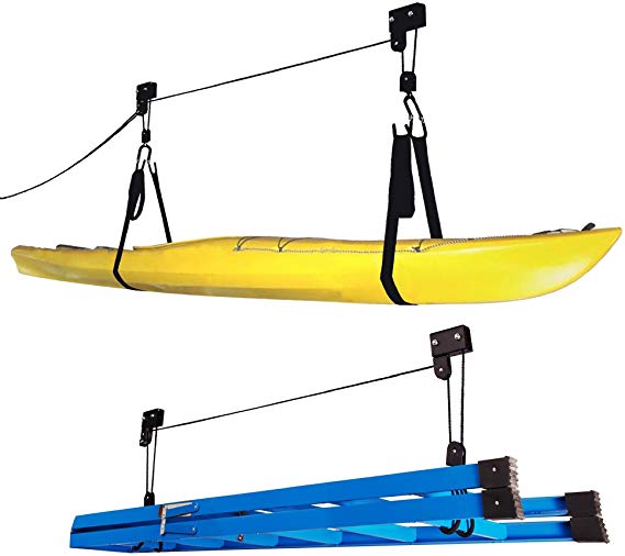 RAD Sportz 1004 Kayak Hoist Lift Garage Storage Canoe Hoists 125 lb Capacity - Two 2 Pack
