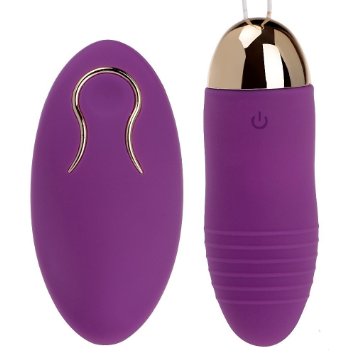 NewMagic® [UPDATED VERSION] Rechargeable Wireless Remote 10 Frequency Vibrating Love Egg Vibrator - Powerful yet Silent - Two Ways to Control Multi-Speed Silicone Vibrator (Purple)