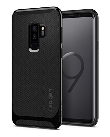 Spigen Neo Hybrid Galaxy S9 Plus Case with Flexible Herringbone Pattern Protection and Reinforced Hard Bumper Frame for Samsung Galaxy S9 Plus (2018) - Shiny Black