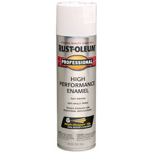 Rust-Oleum 7592838 Professional High Performance Enamel Spray Paint, Gloss White, 15-Ounce