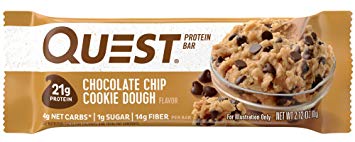 Quest Nutrition 60g Chocolate Chip Cookie Dough Protein Bar - Pack of 12