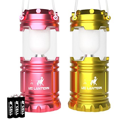 MalloMe LED Camping Lantern Flashlights For Backpacking & Camping Equipment Lights - Best Gift Ideas (6 AA Batteries Included)