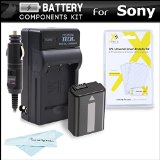 Replacement NP-FW50 Battery And Charger Kit For Sony Alpha a6000 a5000 a3000 Alpha 7 a7 a7K a7R NEX-5TL Interchangeable Lens Camera and Sony QX1 Smartphone Attachable Compact System  AcDc Charger