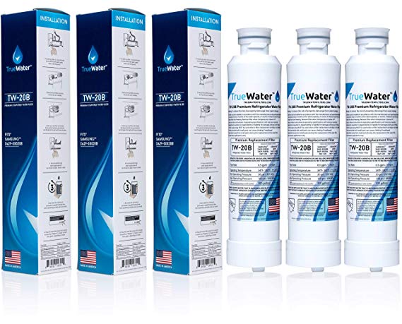 TrueWater Samsung DA29-00020B Compatible Refrigerator Water Filter - MADE IN AMERICA - (3 Pack) For Samsung HAF-CIN, HAF-CIN/EXP, DA29-00020A, 46-9101