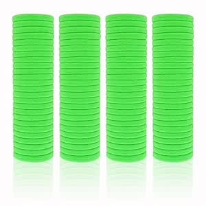 100 Pack Seamless Hair Ties for Women Girls Ponytail Holders for Thick Hair (Green)