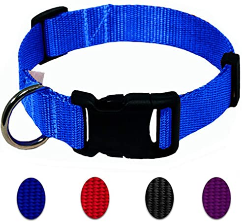 AEDILYS Adjustable Nylon Dog Collar,Classic Solid Colors for Small Sized Dogs Neck.