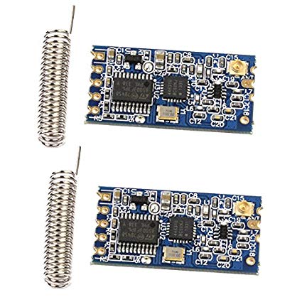 Icstation HC-12 SI4463 433Mhz Wireless Serial Module with Antenna Replace Bluetooth 100mW Remote 1000M (Pack of 2)