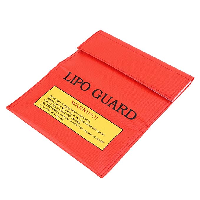 ROSENICE 18x23cm RC LiPo Li-Po Battery Fireproof Safety Guard Charge Bag Sack Protective Storage Bag Pouch (Red)