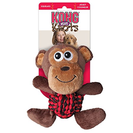 Kong Weave Knots Monkey Cuddly Knotted Rope Bellies Interactive Dog Toy Medium