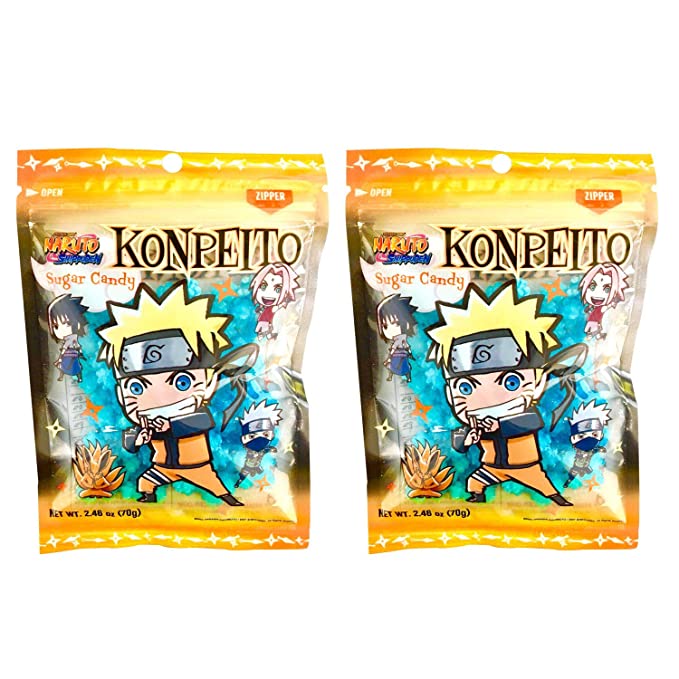 Naruto Shippudem Konpeito Japanese Sugar Candy 2.46oz /70g (Cider, 2 Packs)