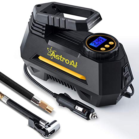 AstroAI Portable Air Compressor Pump, Digital Tire Inflator 12V DC Electric Gauge 100 PSI (Black)