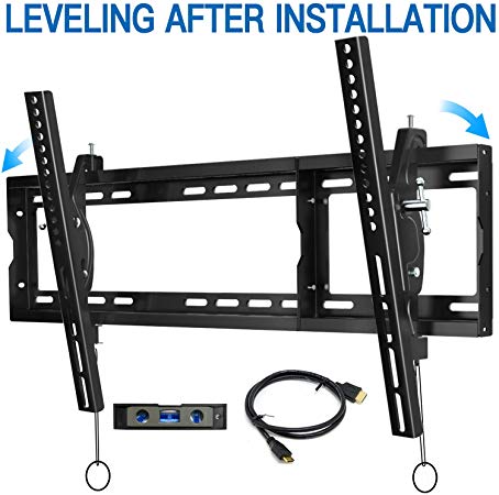 BLUE STONE TV Wall Mount Bracket Tilt Low Profile for Most 32-80 inch Flat Screen, LED, 4K, Curved TVs, with Max VESA 600x400mm Holds up to 165lbs and Fits 16" 18" 24" Studs
